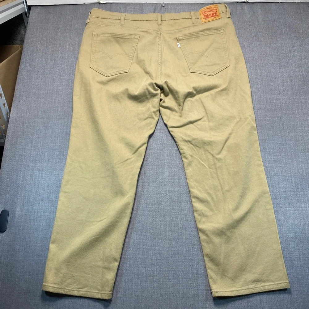 Levis 541 Athletic Taper Khaki Tan Pants Mens 44x30 Chino Twill Jeans